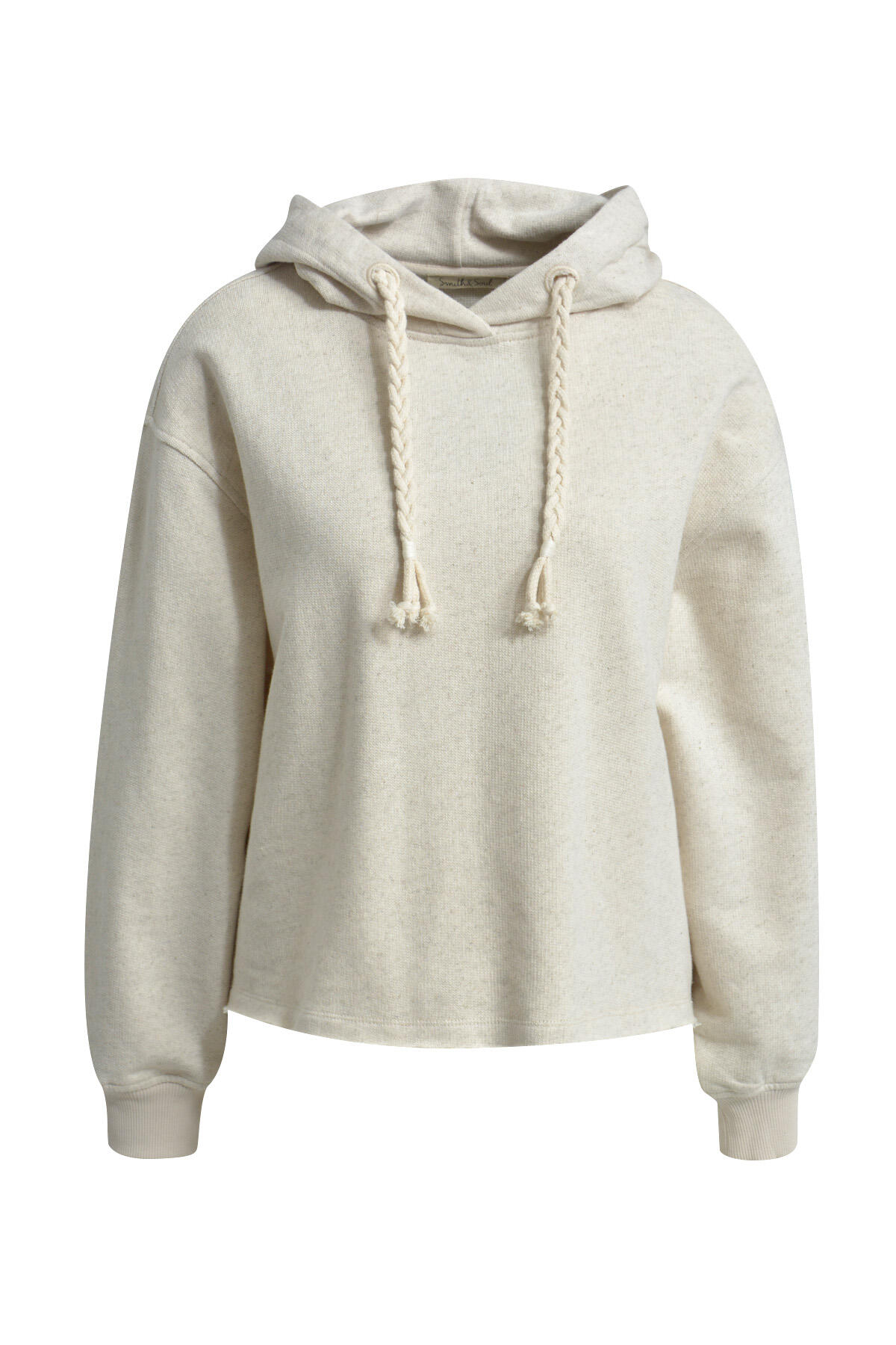 Smith&Soul - Hoodie braided cords beige melange - Gr. - L von Smith&Soul