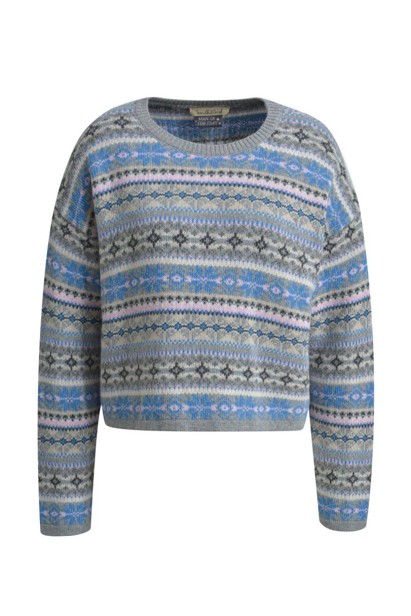 Smith&Soul - Jacquard Pullover1 grey melange print - Gr. - XS von Smith&Soul