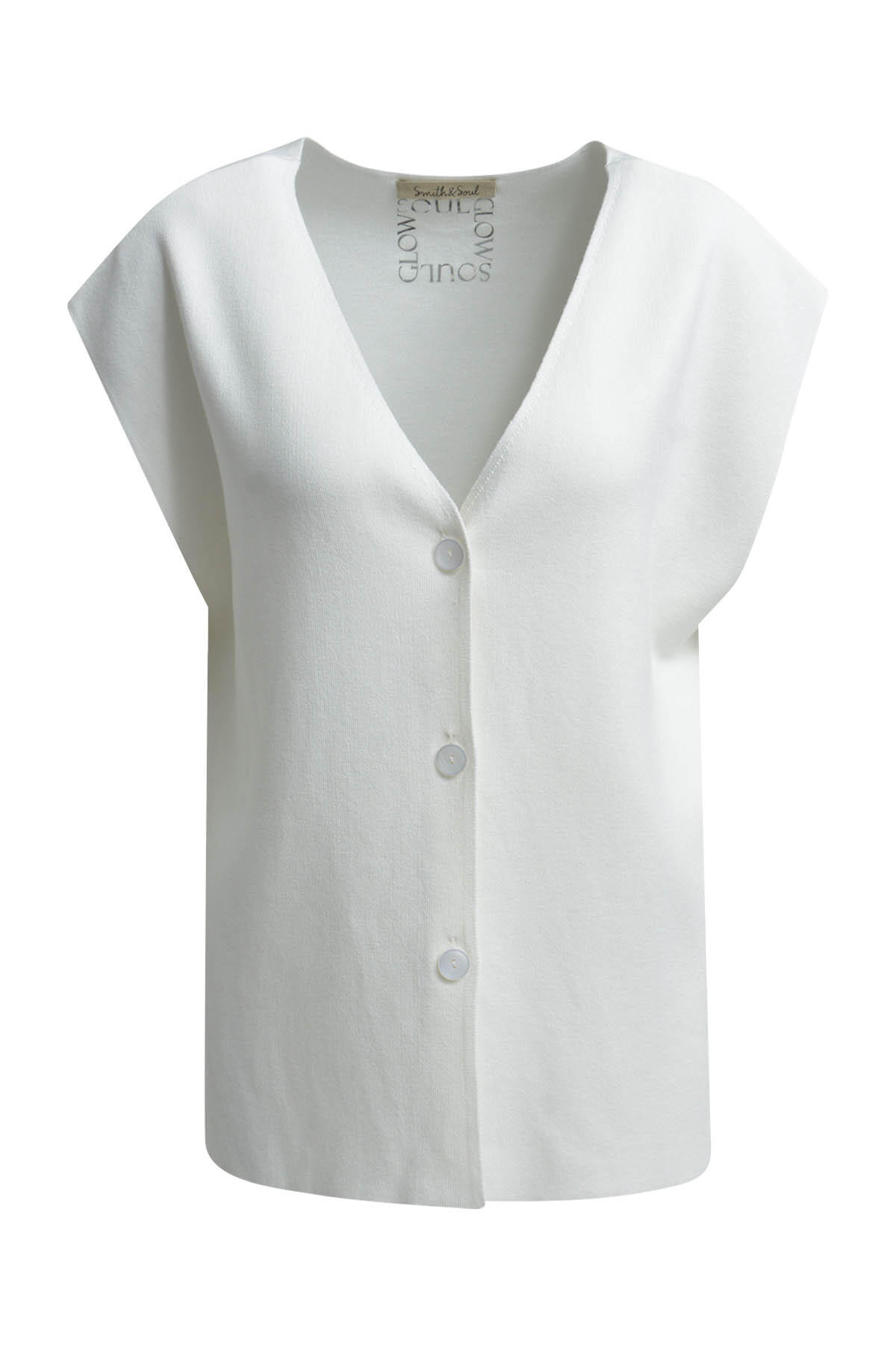 Smith&Soul - Knitted Vest offwhite - Gr. - S von Smith&Soul