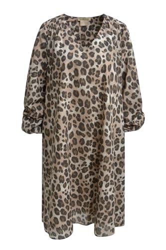 Smith & Soul Damen Sommerkleid, Baumwolle, V-Ausschnitt, Leo Print, Nougat, S von Smith & Soul