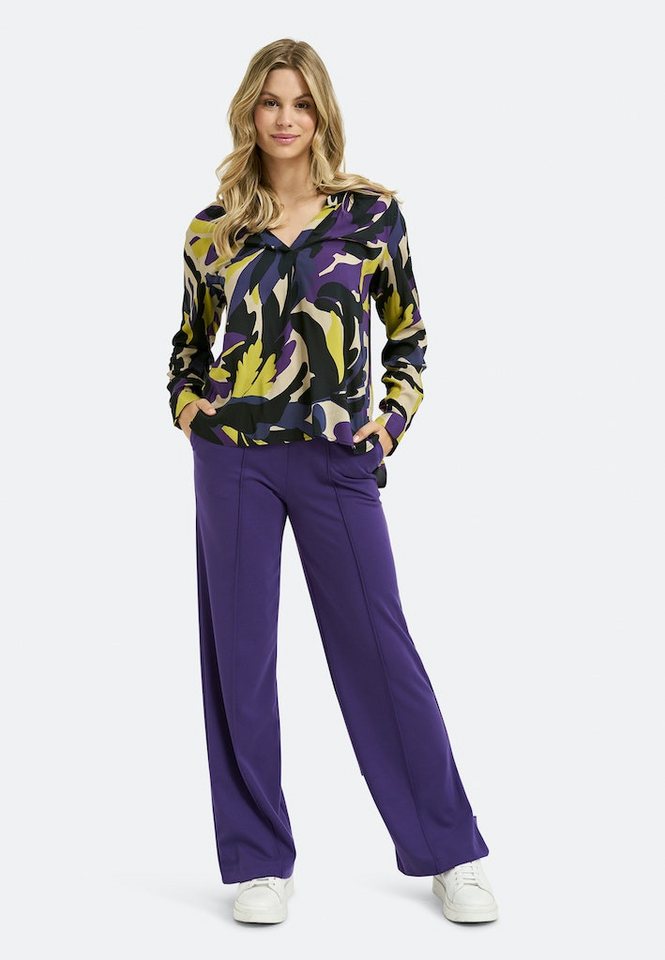 Smith & Soul Langarmbluse NEW BASIC V-NECK BLOUSE DEEP TAUPE PRINT von Smith & Soul