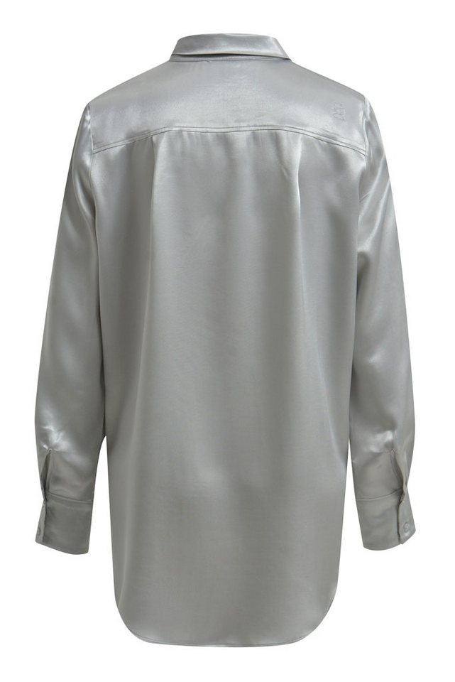 Smith & Soul Langarmbluse SHINY SHIRT COLLAR BLOUSE SILVER von Smith & Soul