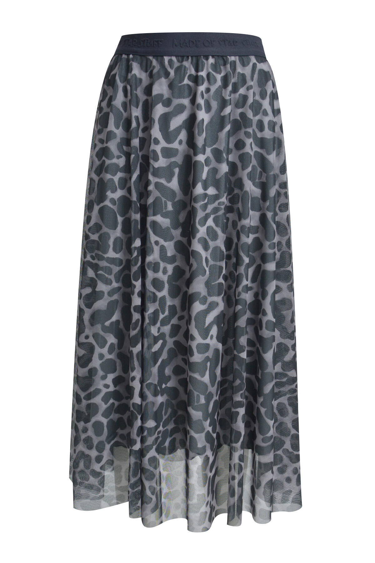 Smith&Soul - Leo Mesh Skirt grey melange print - Gr. - L von Smith&Soul