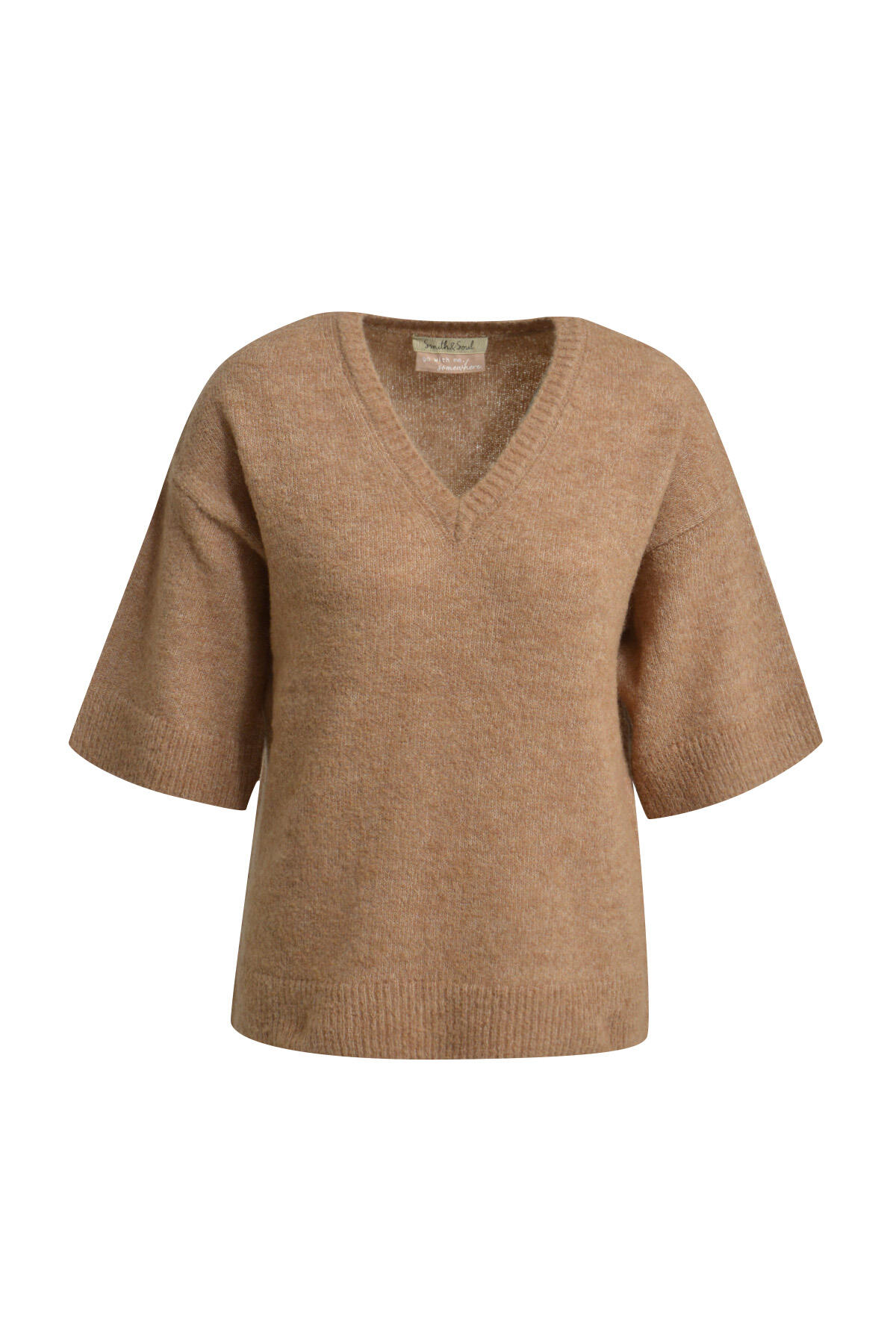Smith&Soul - Light BouclÃ© V-neck Pullover caramel - Gr. - XL von Smith&Soul
