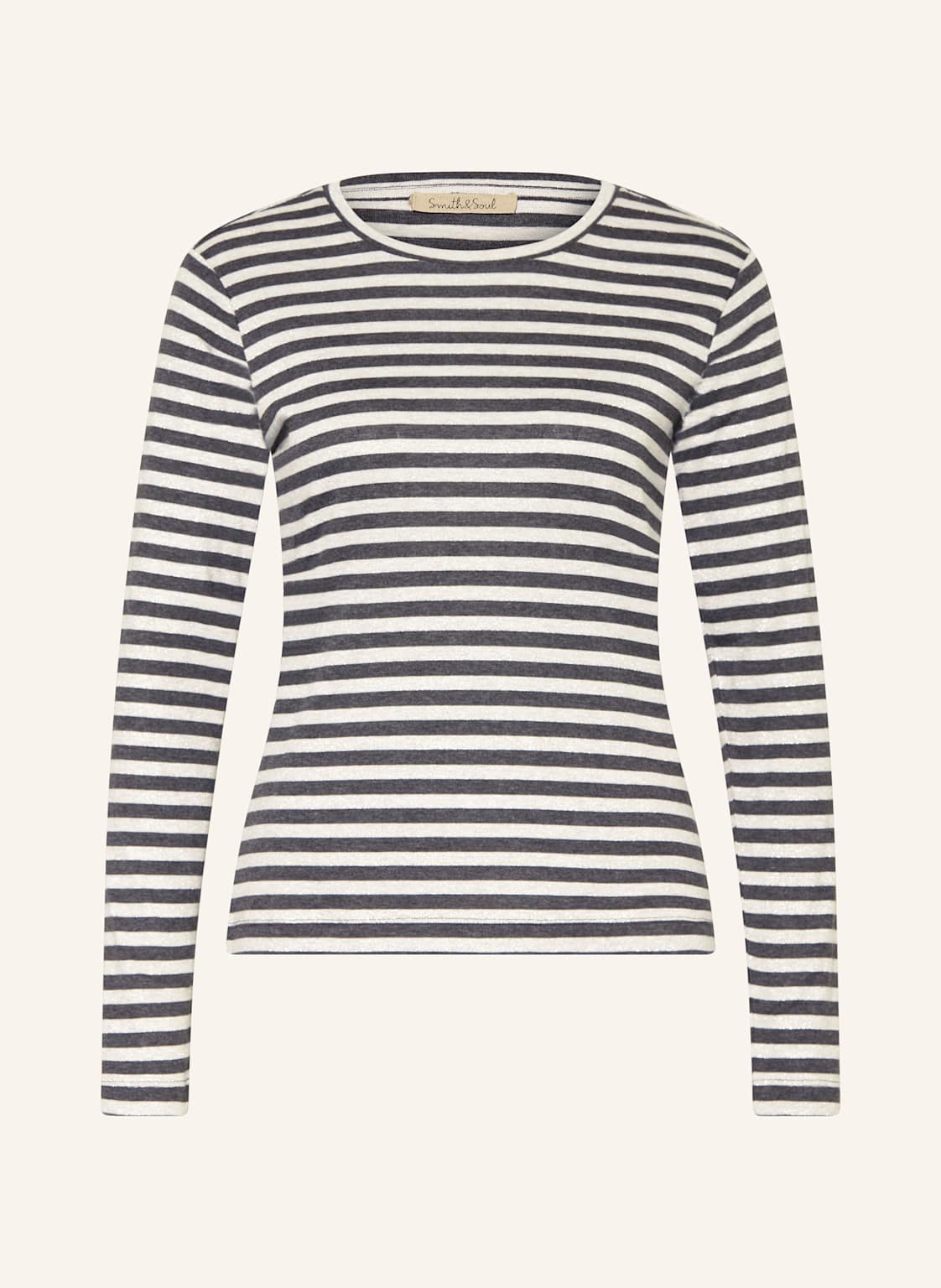 Smith & Soul Longsleeve Mit Glitzergarn grau von Smith & Soul