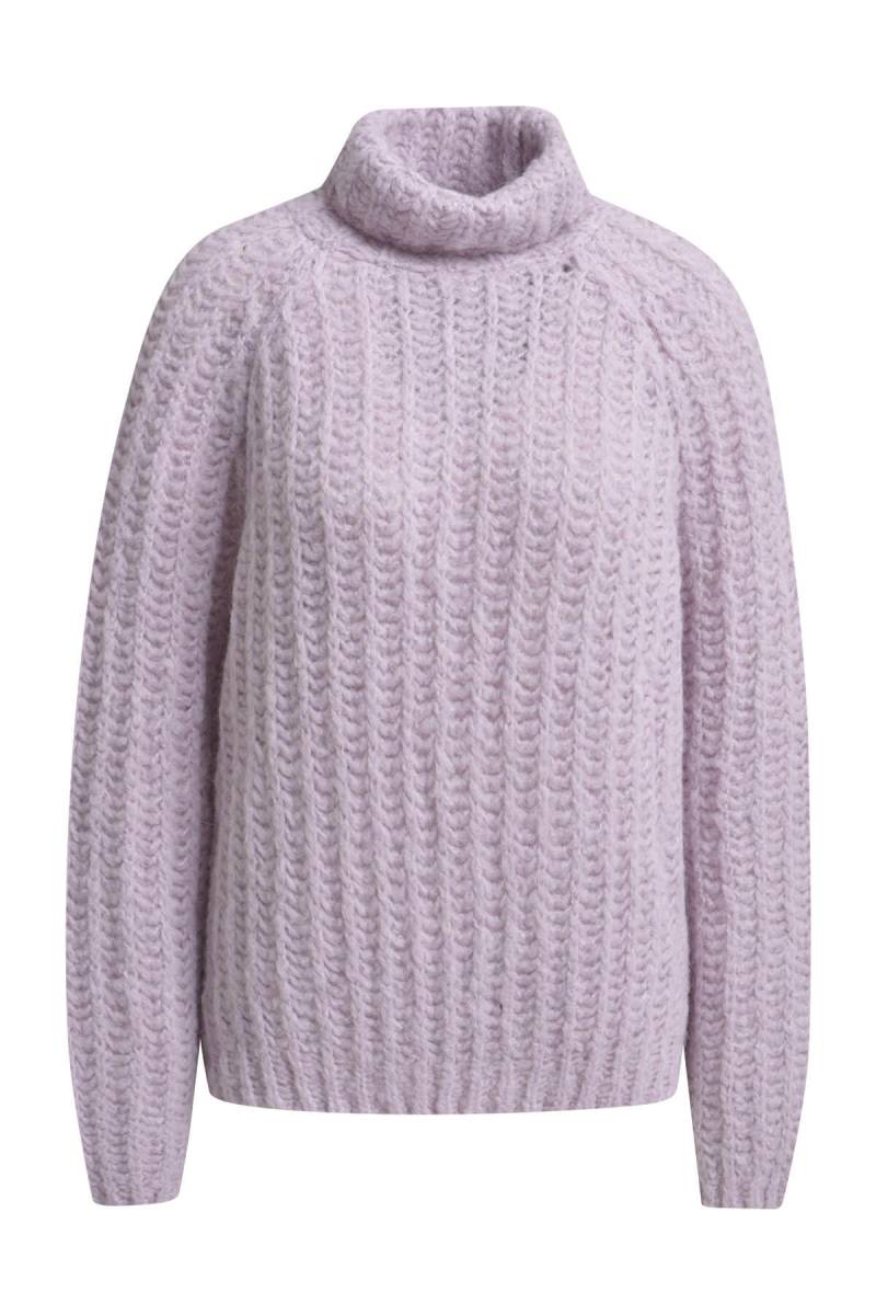 Smith&Soul - Loose Knit Raglan Pullover High Collar light lilac - Gr. - L von Smith&Soul