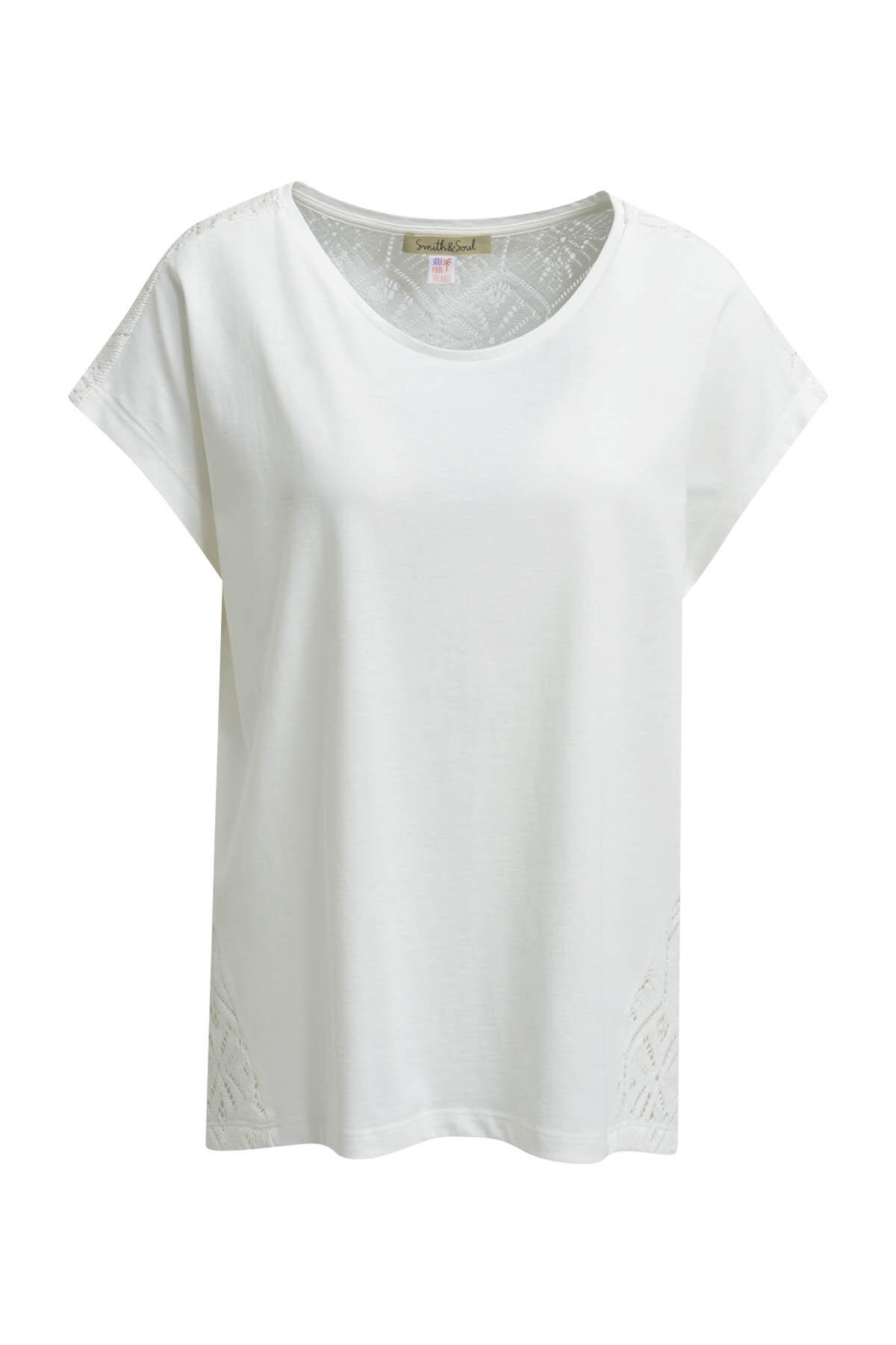 Smith&Soul - Mix & Match Crochet T-Shirt cream white - Gr. - S von Smith&Soul