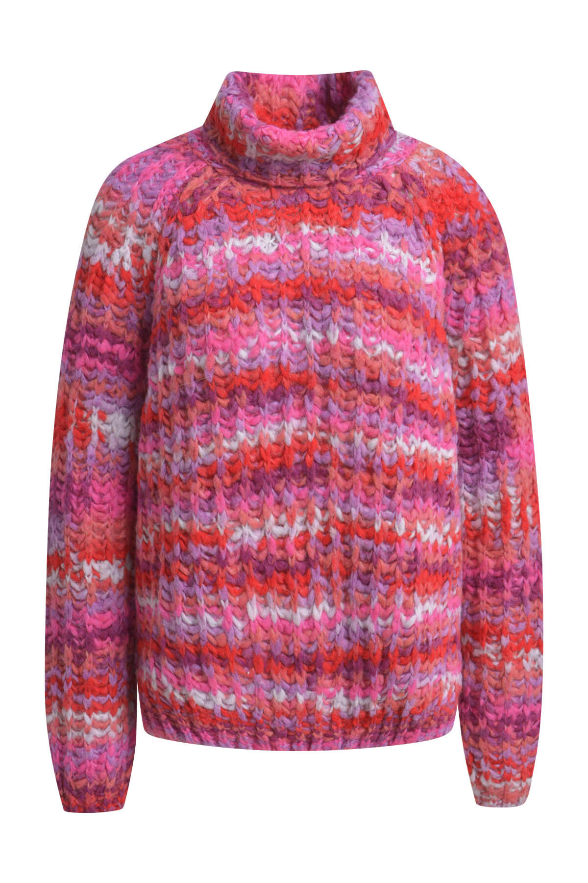 Smith&Soul - Multicolor High Collar Raglan Pullover cherry print - Gr. - L von Smith&Soul