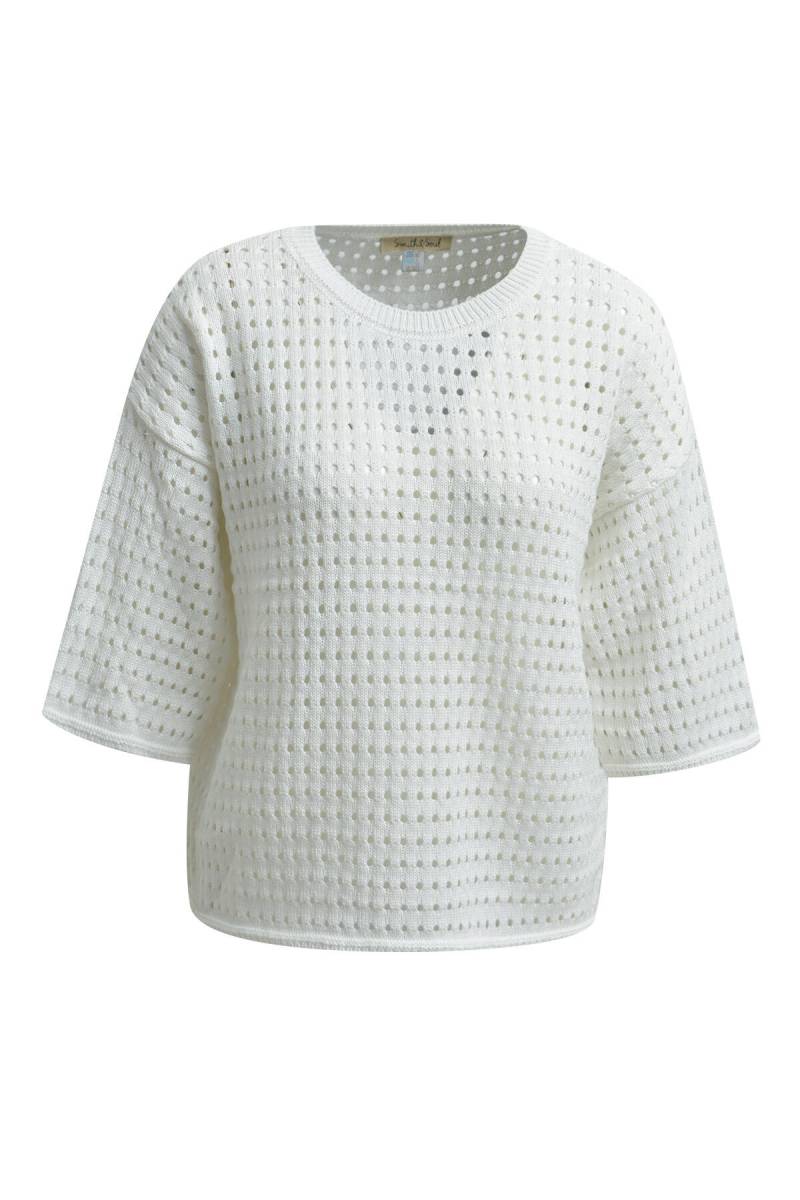 Smith&Soul - Net Crochet Half slv Pullover cream white - Gr. - L von Smith&Soul
