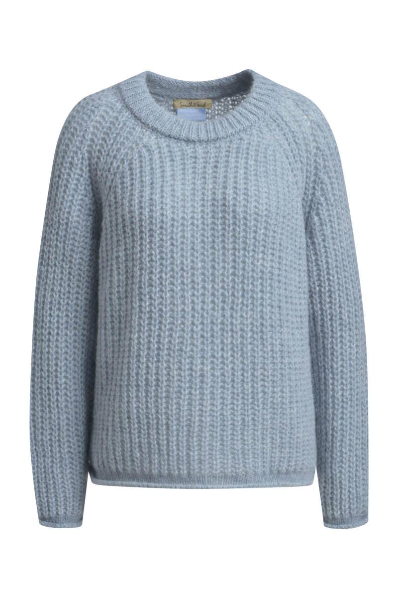Smith&Soul - New Hairy Round Neck Pullover iceblue - Gr. - S von Smith&Soul