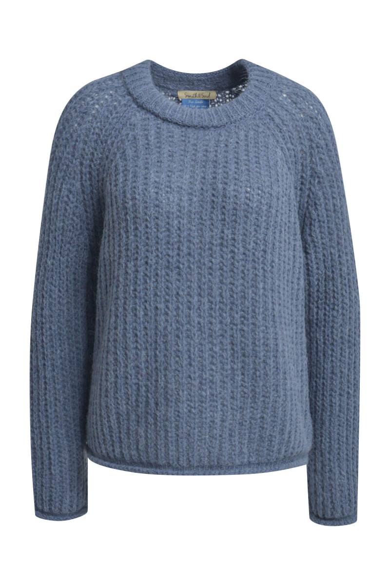 Smith&Soul - New Hairy Round Neck Pullover jeansblue - Gr. - XS von Smith&Soul