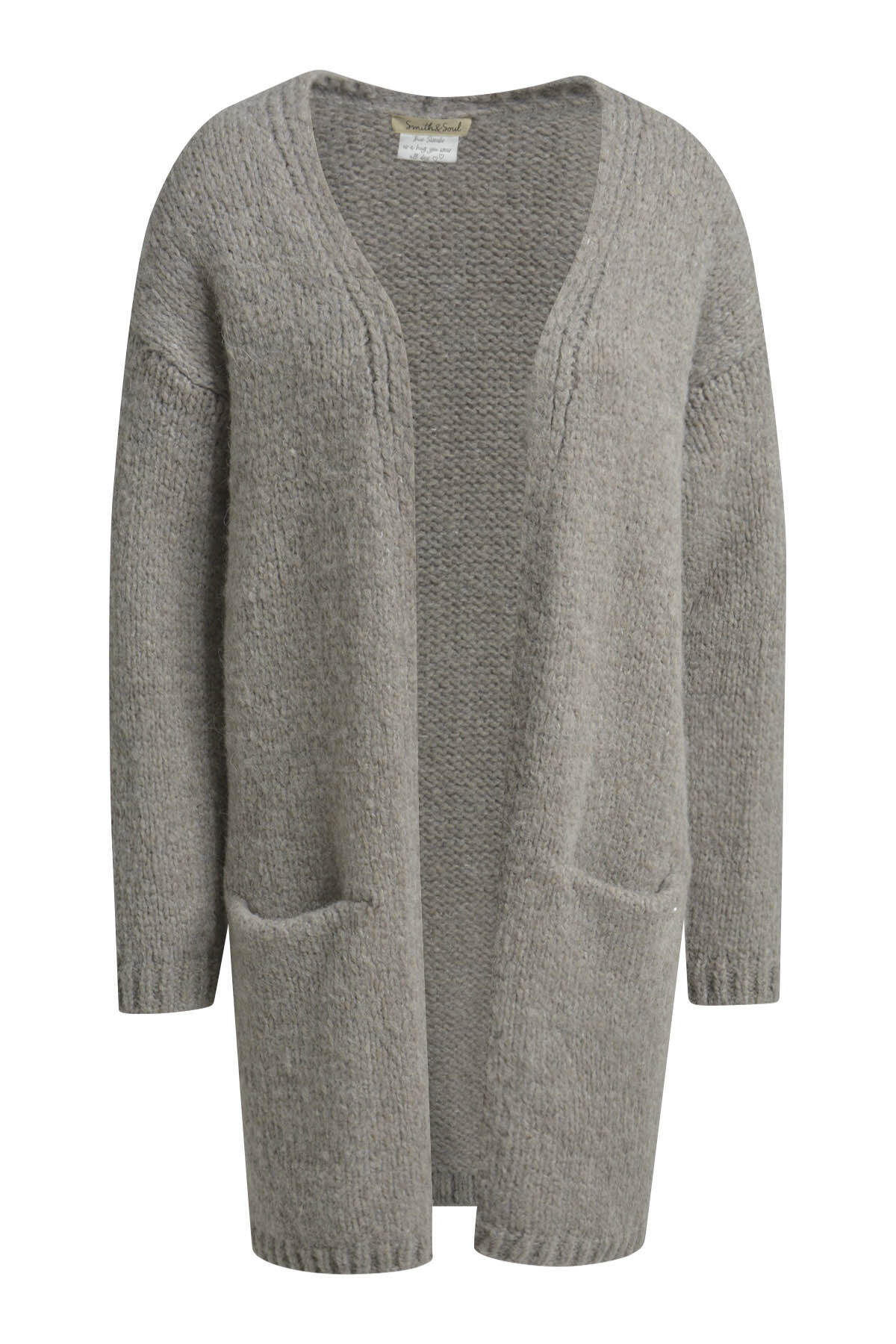 Smith&Soul - Open Cardigan Mid Length beige melange - Gr. - M von Smith&Soul