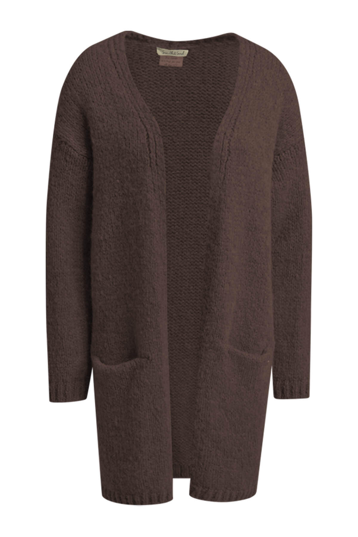 Smith&Soul - Open Cardigan Mid Length choco - Gr. - S von Smith&Soul