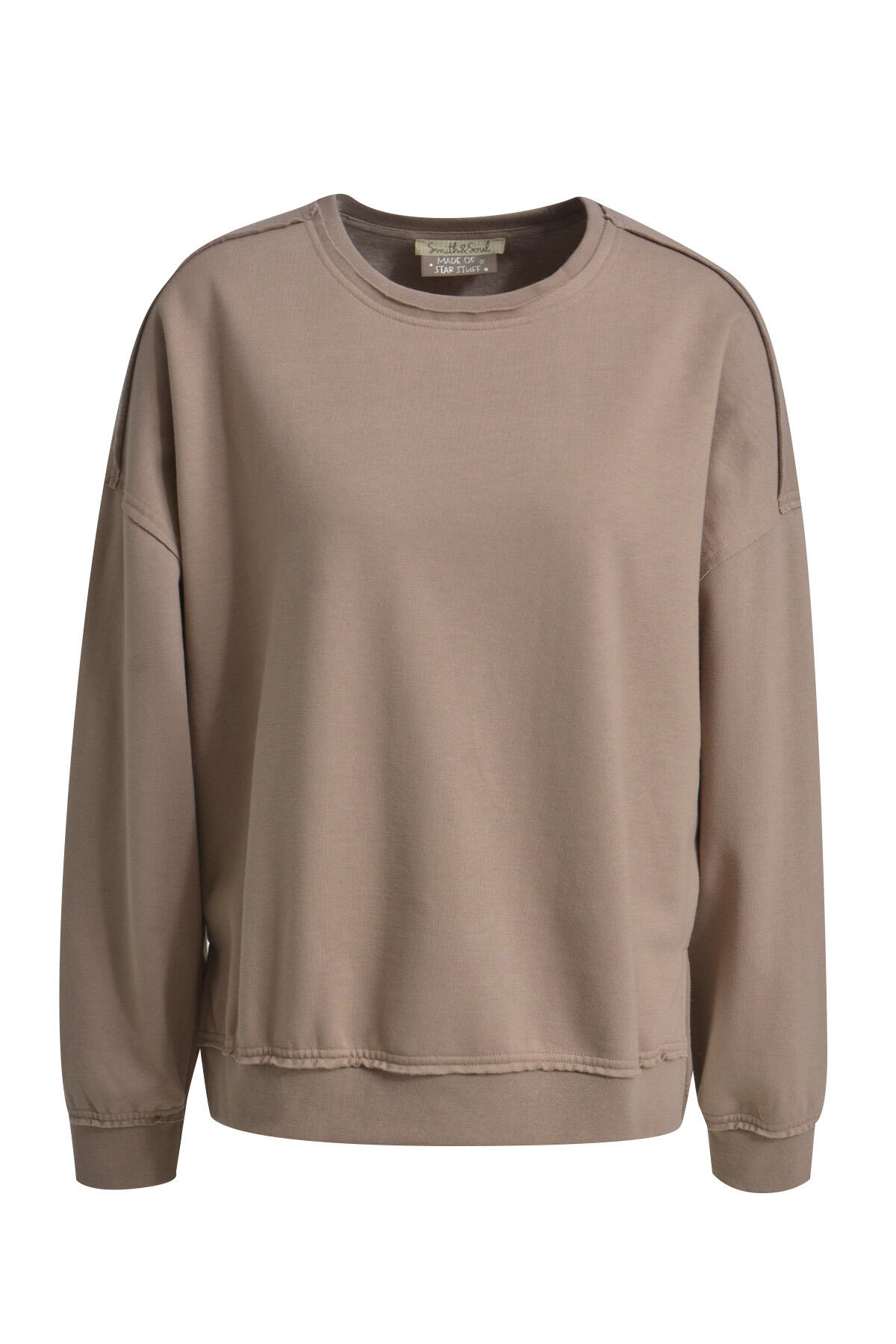 Smith&Soul - Oversize Sweatshirt Backpatch taupe - Gr. - L von Smith&Soul