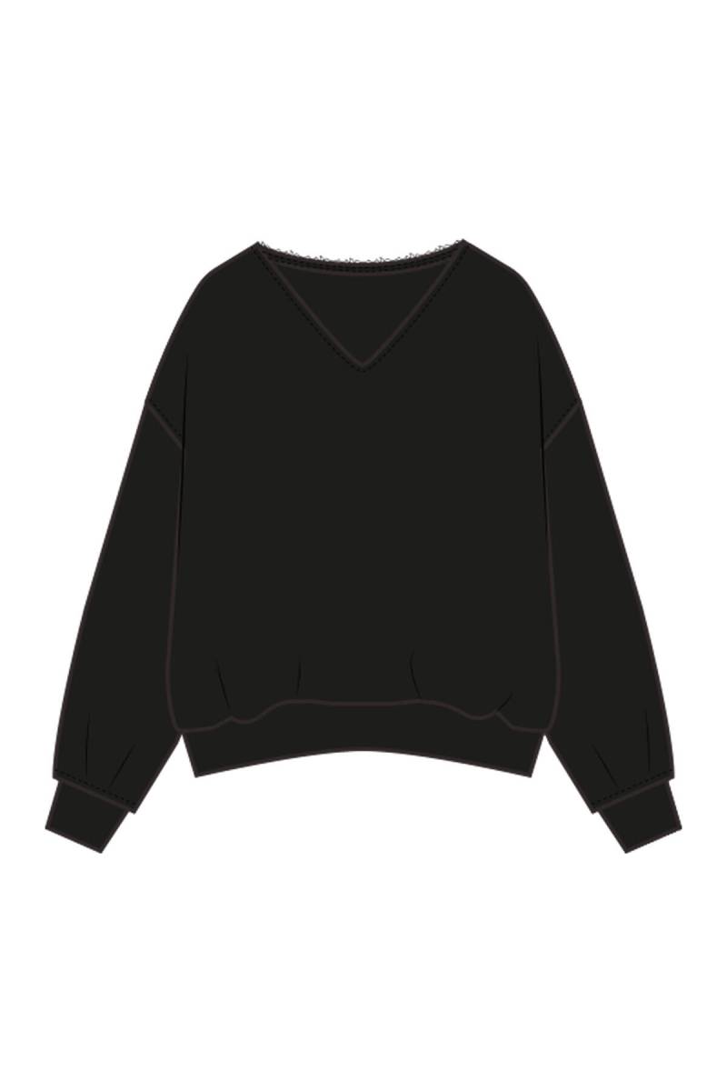 Smith&Soul - Oversize Sweatshirt Open Edges Vn black - Gr. - XXL von Smith&Soul
