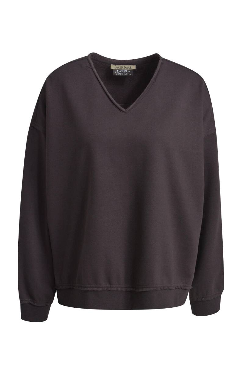 Smith&Soul - Oversize Sweatshirt Open Edges Vn choco - Gr. - XXL von Smith&Soul
