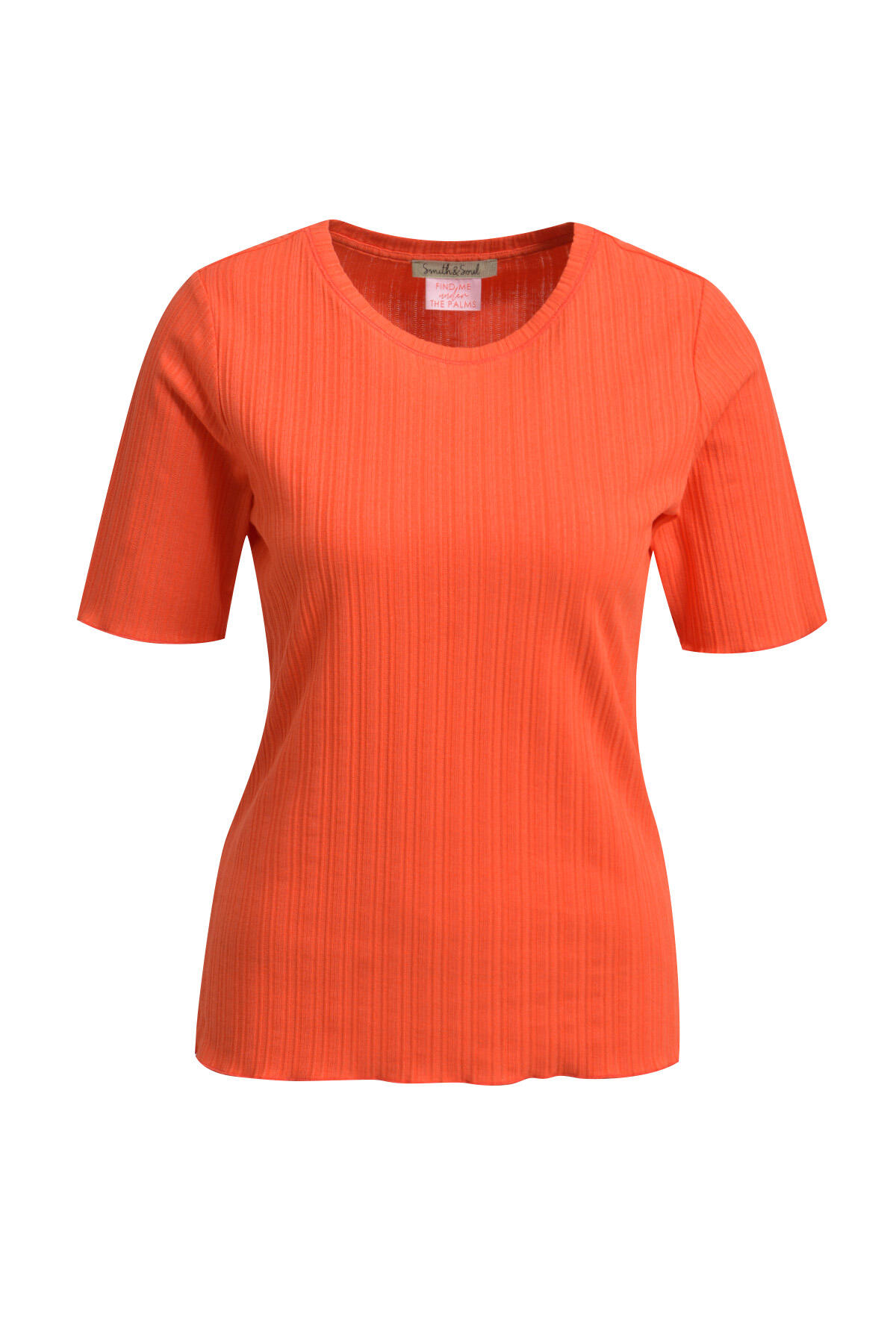 Smith&Soul - Pointell Jersey T-Shirt chili - Gr. - S von Smith&Soul