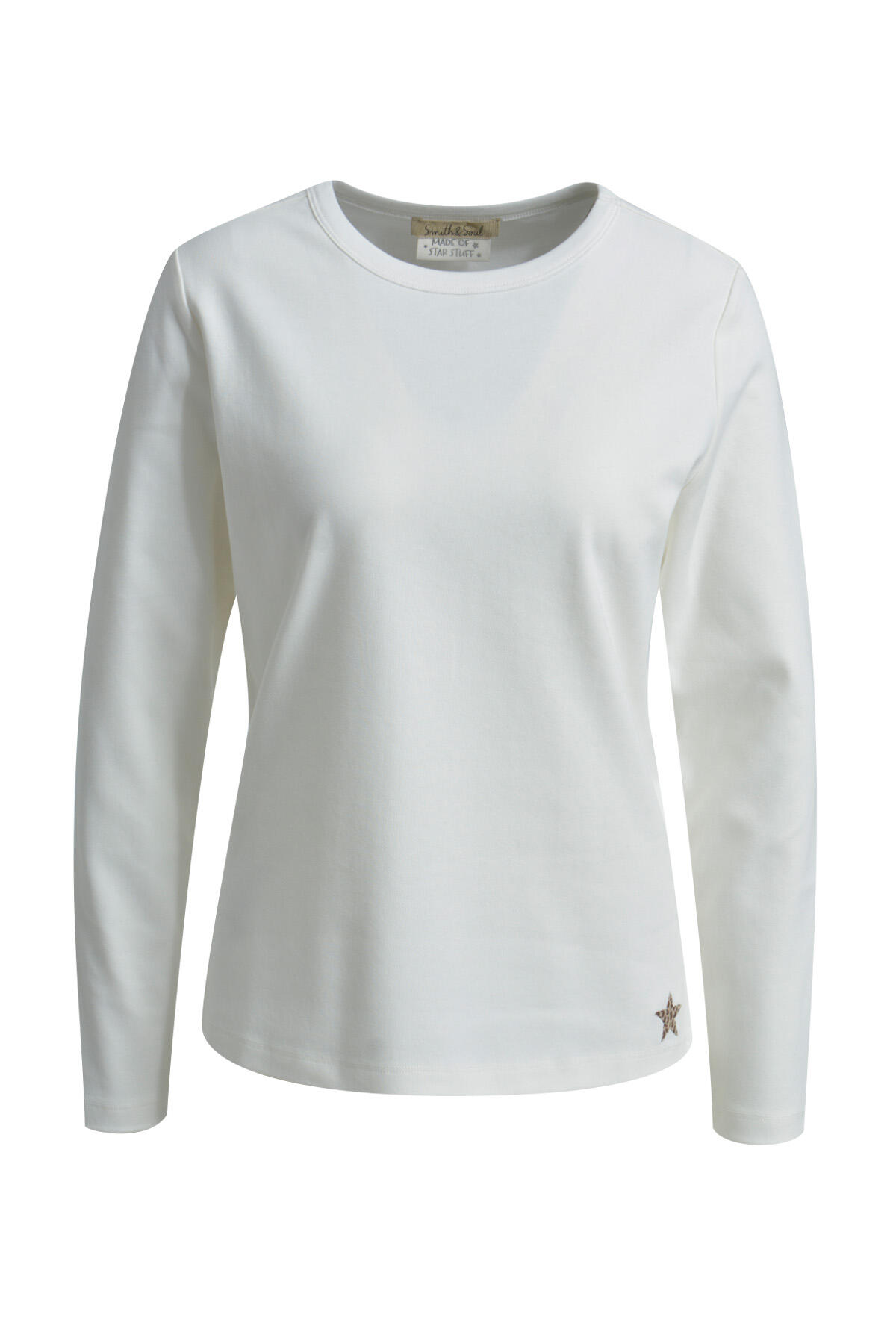 Smith&Soul - Regular Interlock Longsleeeve cream white - Gr. - L von Smith&Soul