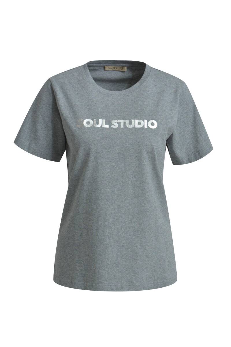Smith&Soul - Regular T-Shirt Print grey melange - Gr. - M von Smith&Soul