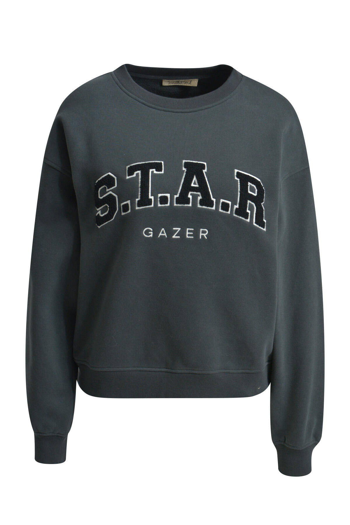 Smith&Soul - Relaxed College Sweatshirt anthracite - Gr. - L von Smith&Soul