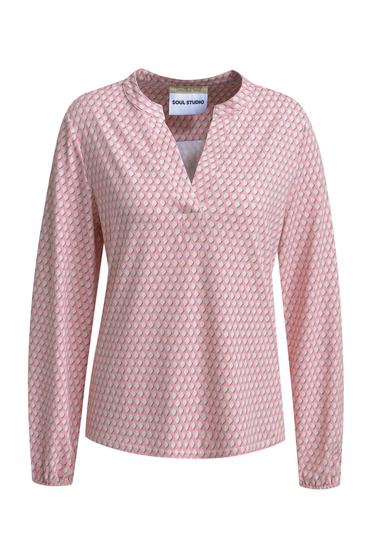 Smith&Soul - Relaxed Jersey Shirt Blouse AOP bubblegum print - Gr. - M von Smith&Soul