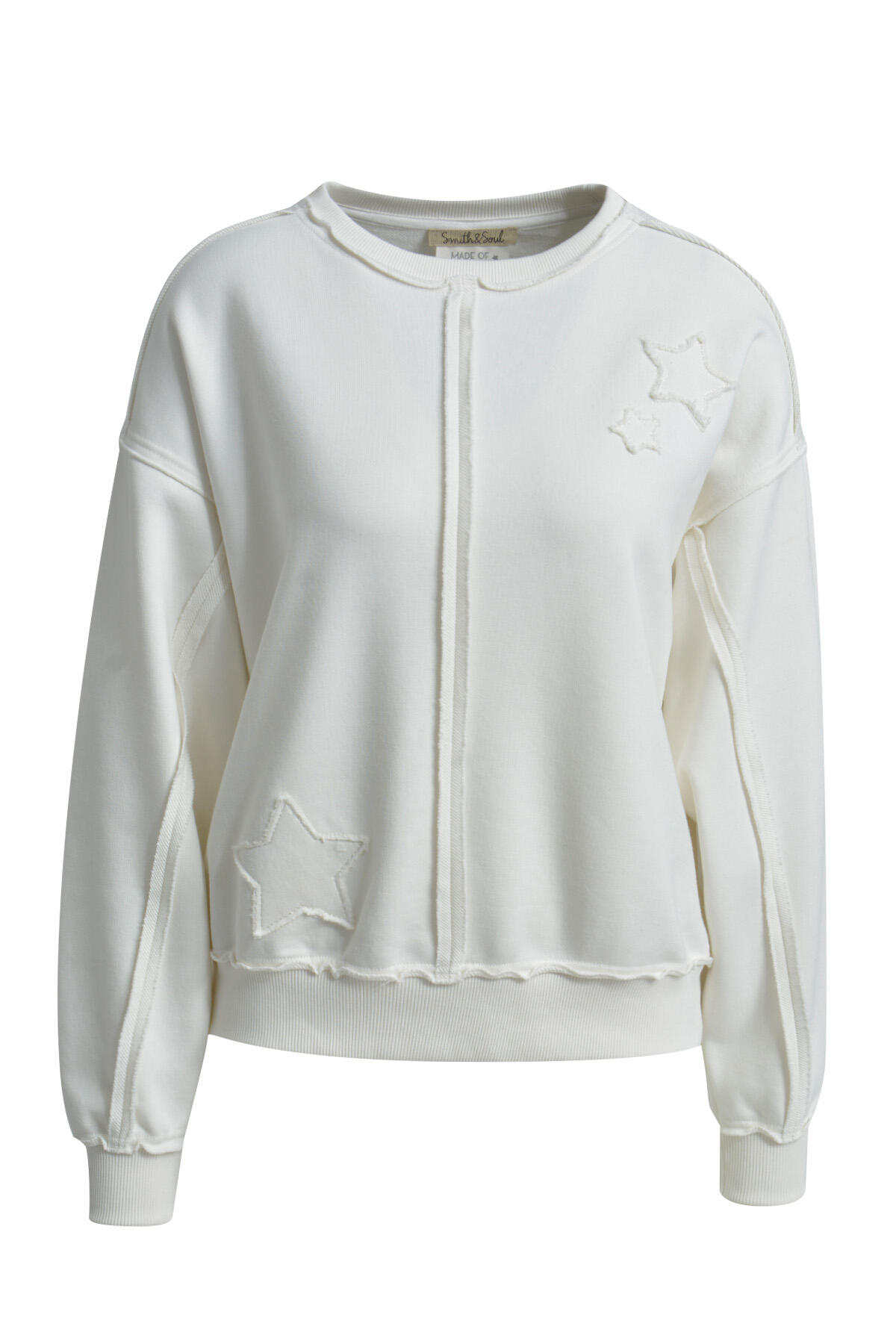 Smith&Soul - Relaxed Sweatshirt Stars cream white - Gr. - M von Smith&Soul