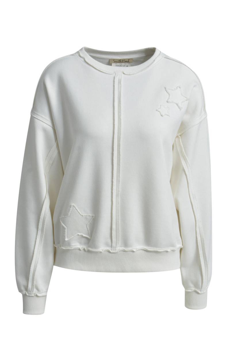 Smith&Soul - Relaxed Sweatshirt Stars cream white - Gr. - XS von Smith&Soul