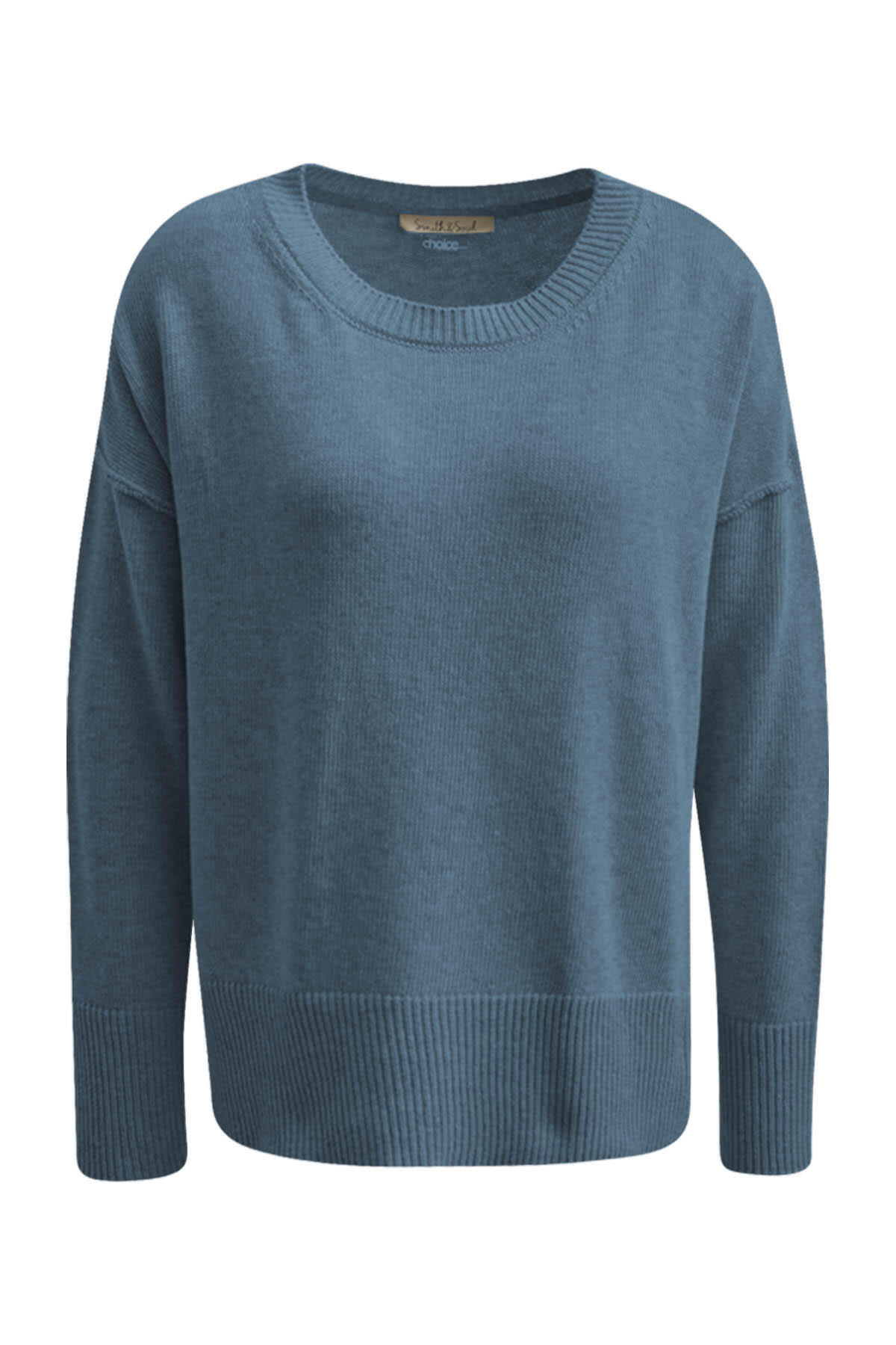 Smith&Soul - Round Neck Dropped Shoulder Pullover jeansblue - Gr. - XS von Smith&Soul