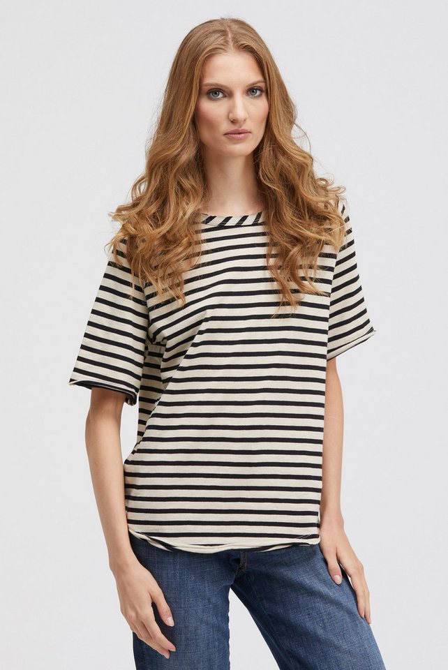 Smith & Soul Rundhalsshirt mit offener Kante am Ausschnitt von Smith & Soul