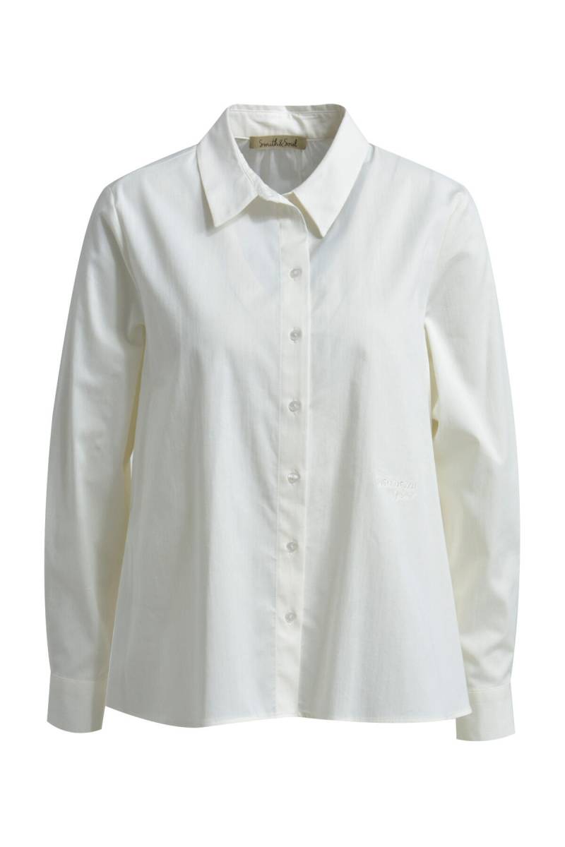 Smith&Soul - Shirt Collar Blouse Side Slit cream white - Gr. - S von Smith&Soul