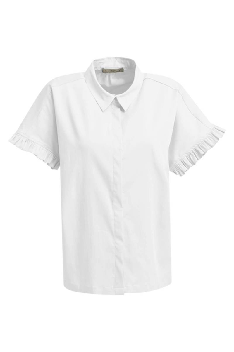 Smith&Soul - Shirt Collar Ruffle Cuff Blouse cream white - Gr. - L von Smith&Soul