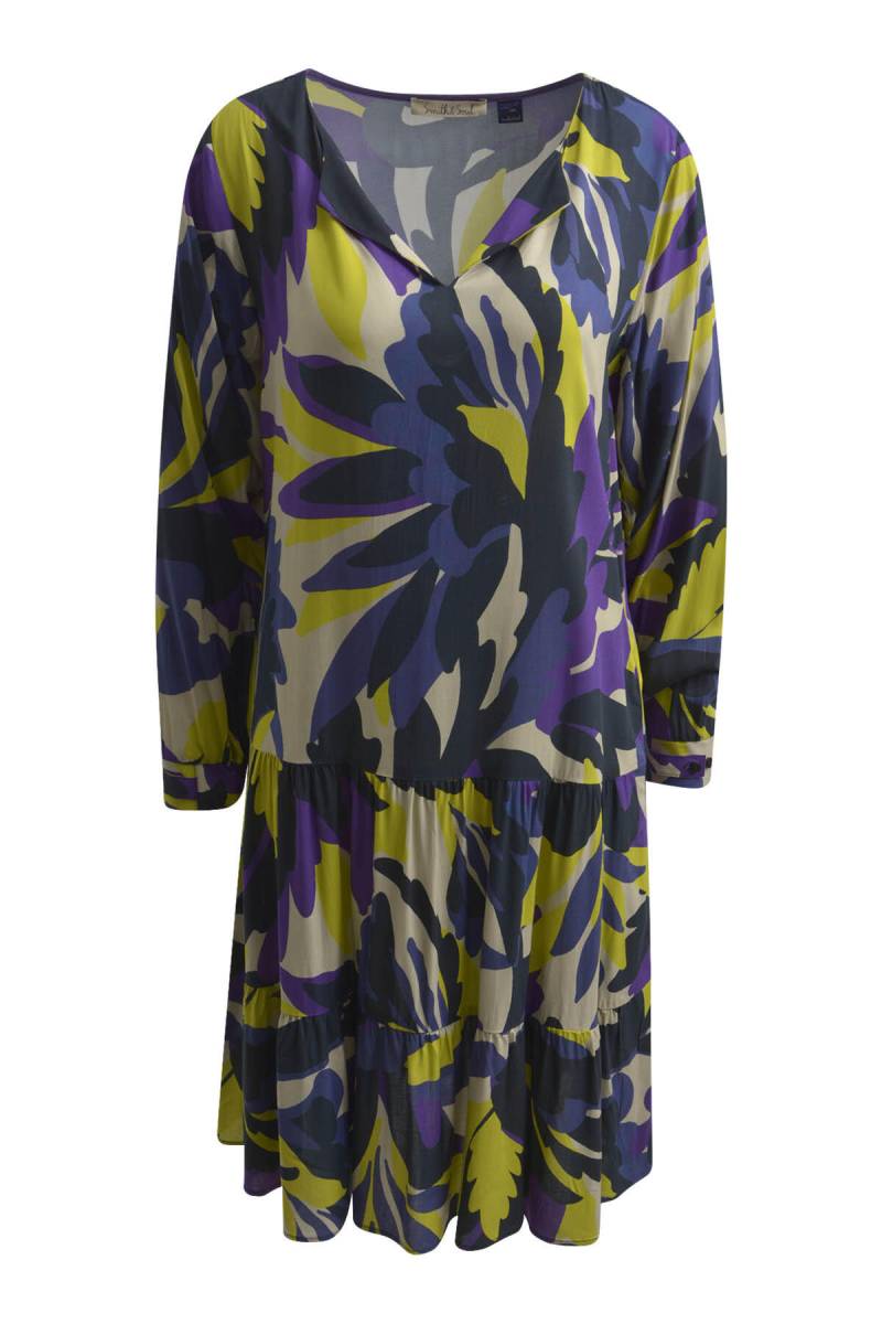 Smith&Soul - Short v-Neck Volant Dress deep taupe print - Gr. - M von Smith&Soul