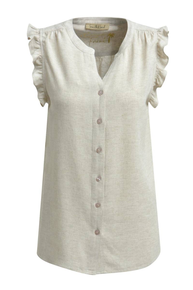 Smith&Soul - Sleeveless Blouse with Ruffles sand - Gr. - S von Smith&Soul