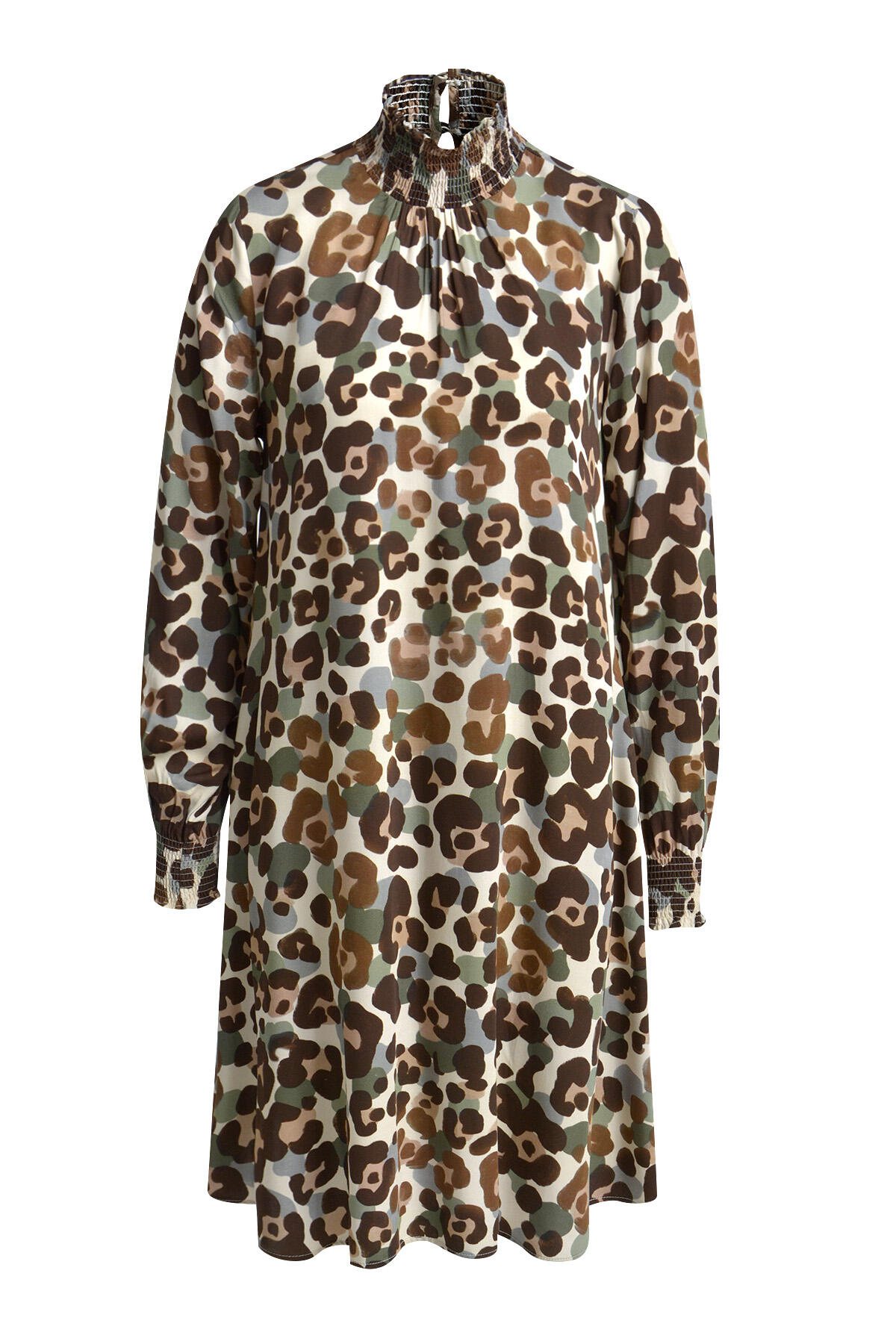 Smith&Soul - Smock Collar Dress choco print - Gr. - M von Smith&Soul