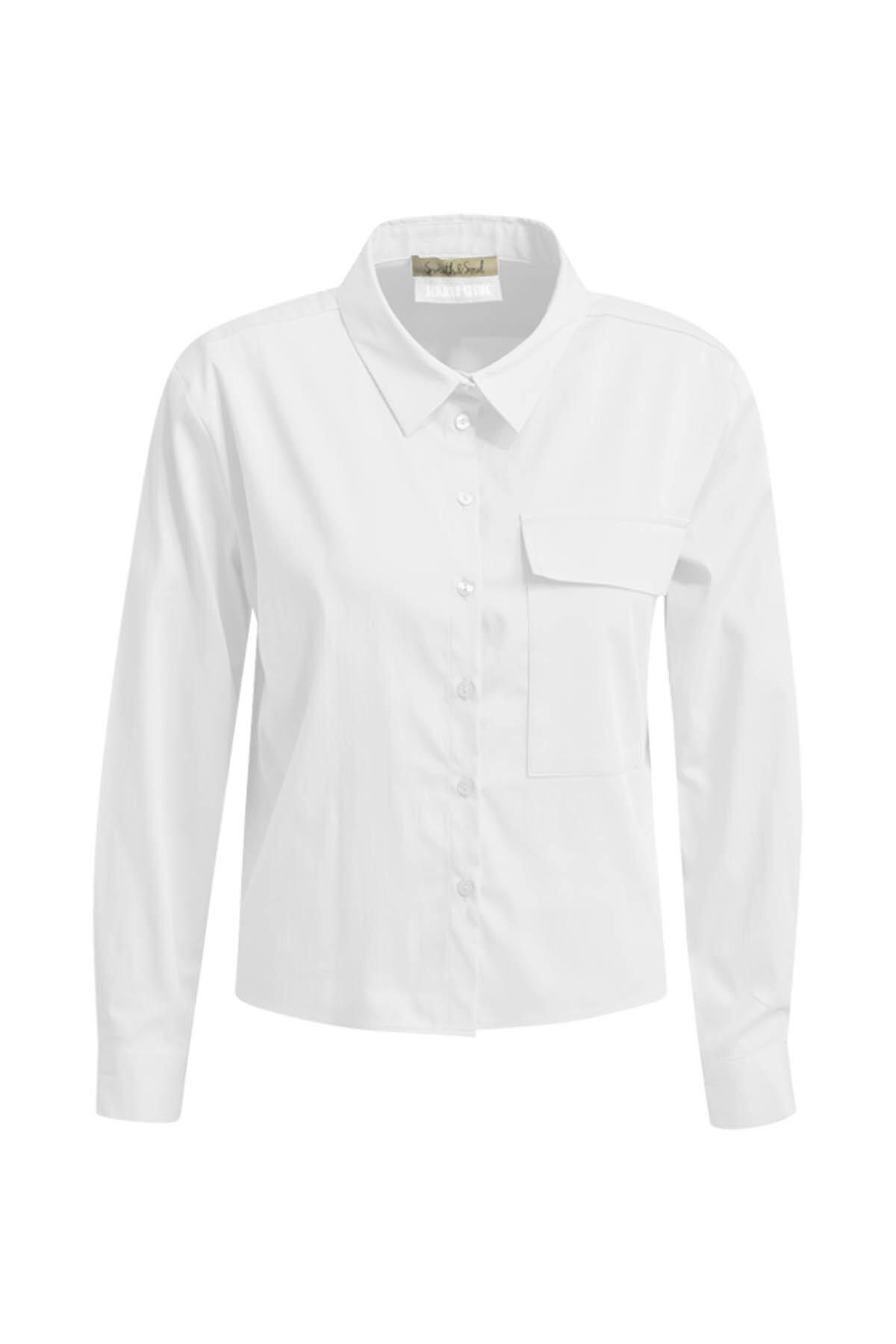 Smith&Soul - Solid Shirt Collar Blouse white - Gr. - XXL von Smith&Soul