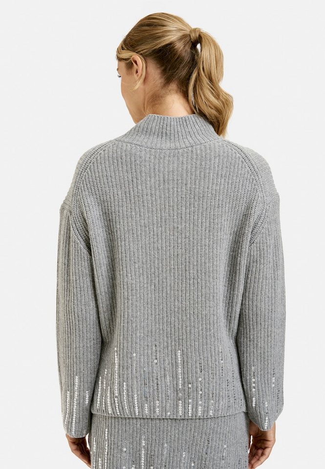 Smith & Soul Strandpullover SEQUINS HIGH COLLAR PULLOVER MID GREY von Smith & Soul