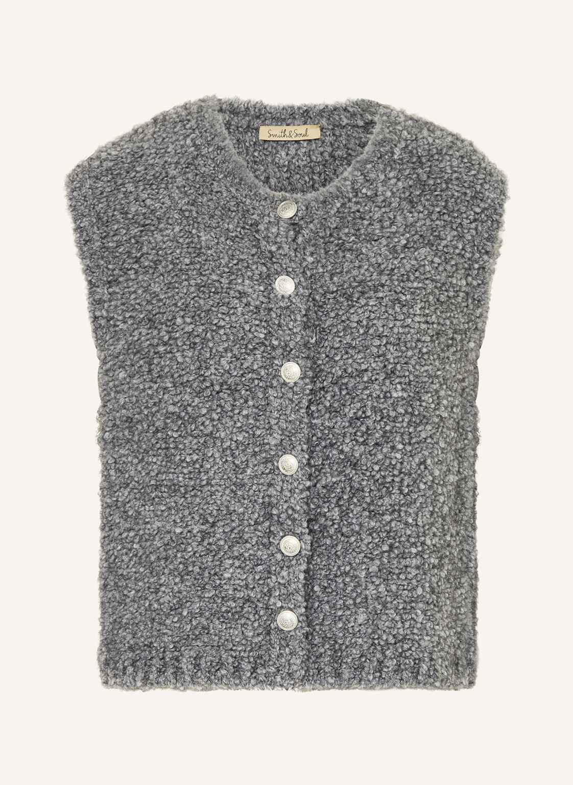 Smith & Soul Strickweste Aus Bouclé grau von Smith & Soul