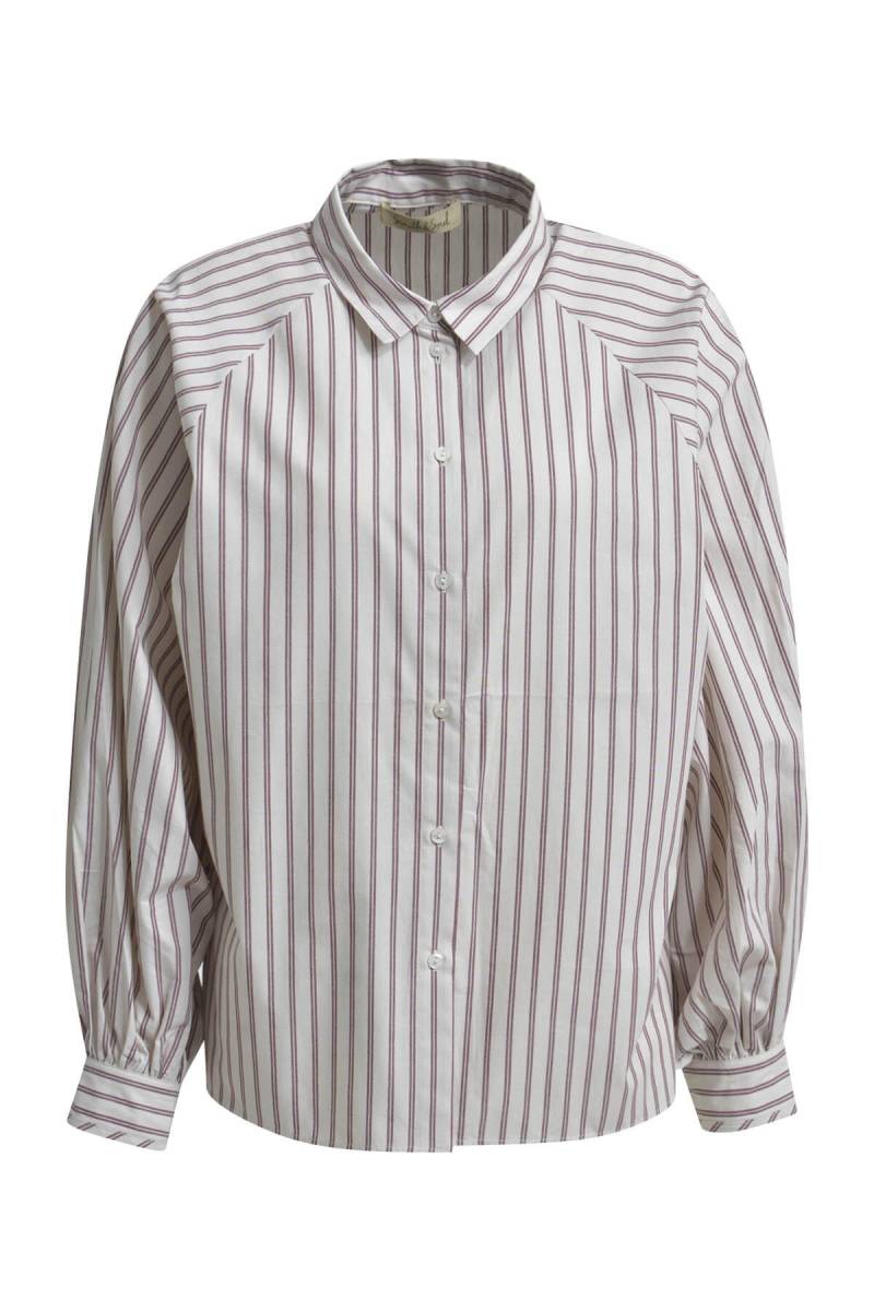 Smith&Soul - Striped Deep Raglan Blouse bordeaux print - Gr. - M von Smith&Soul