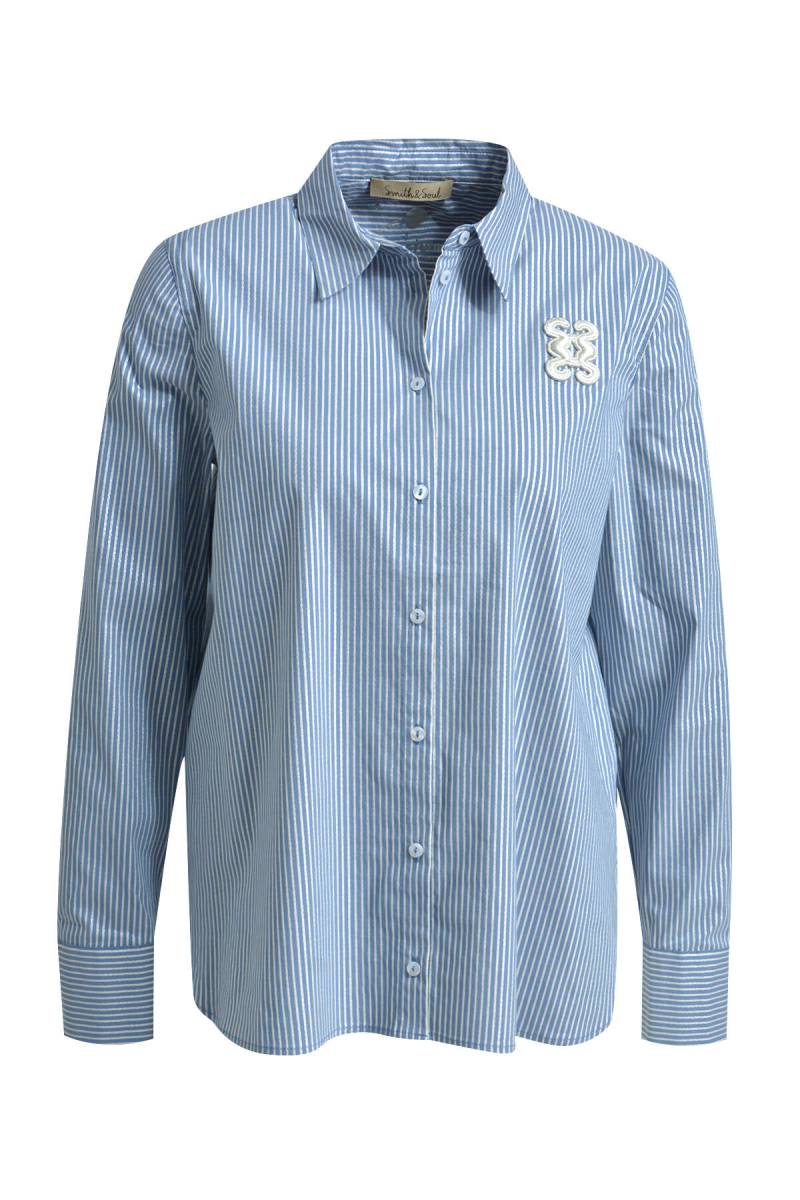 Smith&Soul - Striped Shirt Collar Blouse bleu print - Gr. - S von Smith&Soul