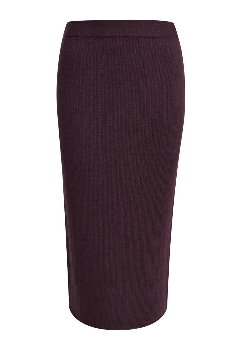 Smith&Soul - Structure Stripe Knit Skirt plum - Gr. - XL von Smith&Soul