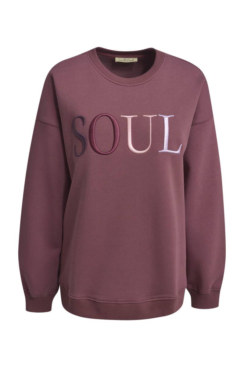 Smith&Soul - Sweatshirt 3D embroidery bordeaux - Gr. - M von Smith&Soul