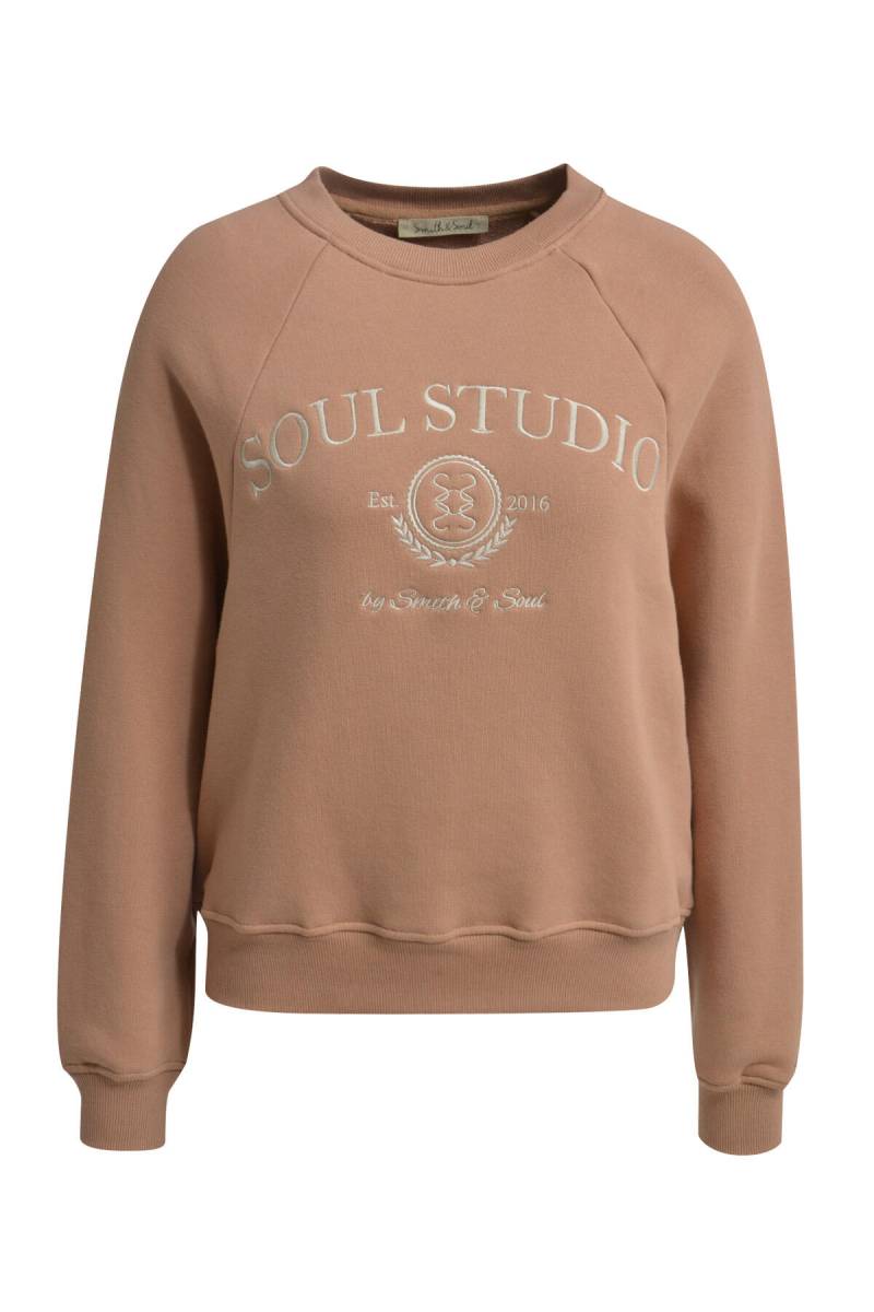 Smith&Soul - Sweatshirt College Emblem caramel - Gr. - M von Smith&Soul