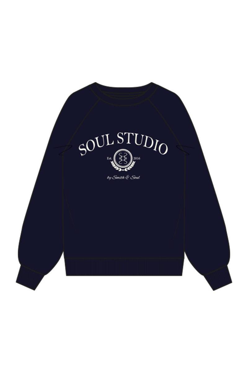Smith&Soul - Sweatshirt College Emblem marine - Gr. - S von Smith&Soul