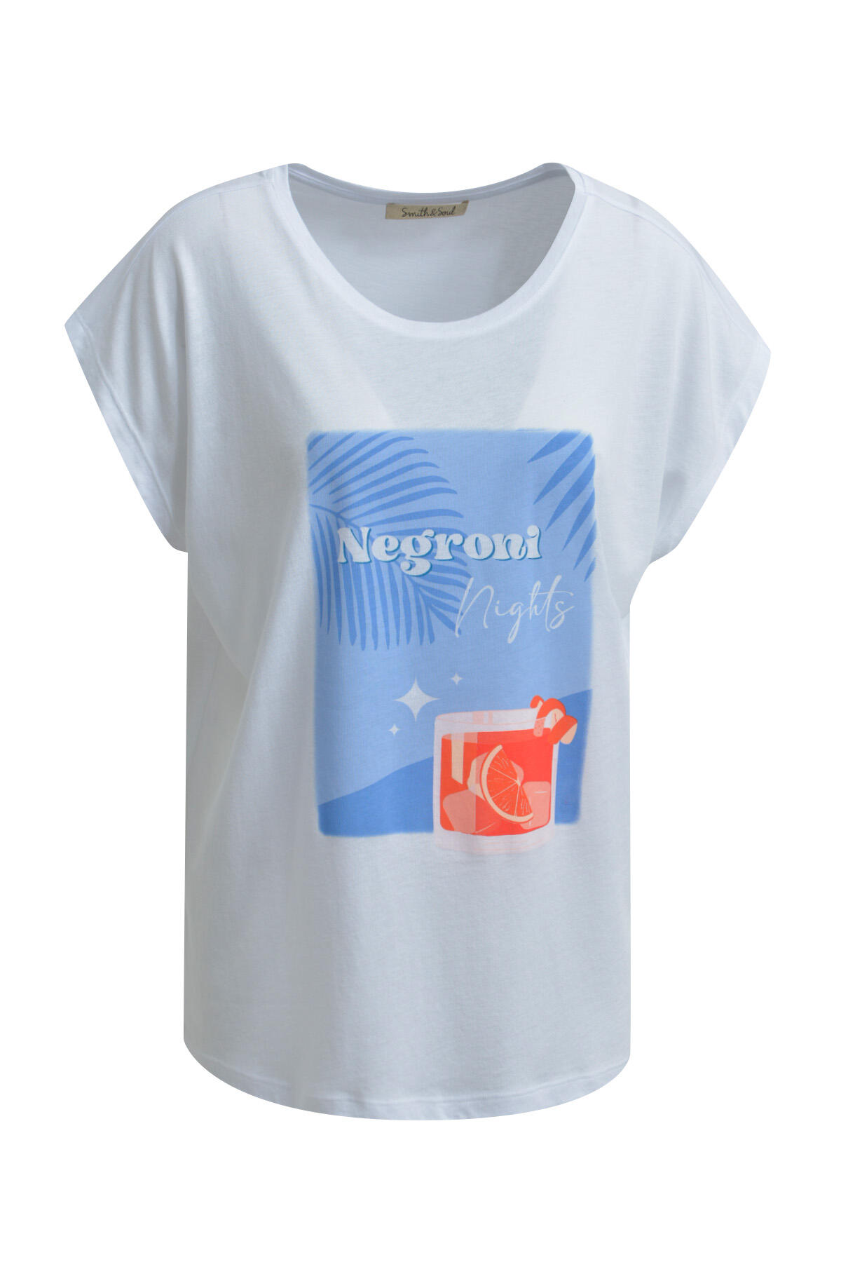 Smith&Soul - T-Shirt Cocktail Print jeansblue print - Gr. - XS von Smith&Soul