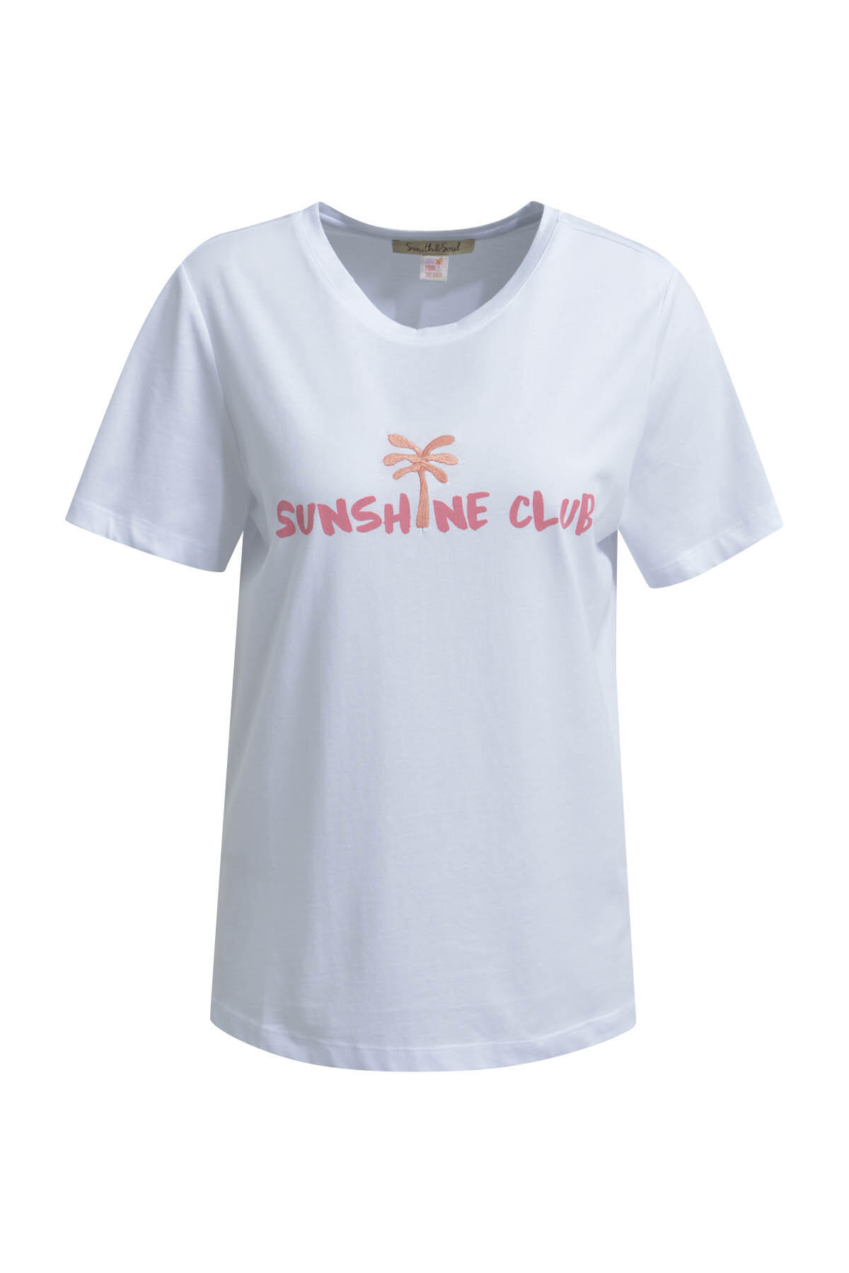 Smith&Soul - T-Shirt Embroidery Wording white - Gr. - L von Smith&Soul