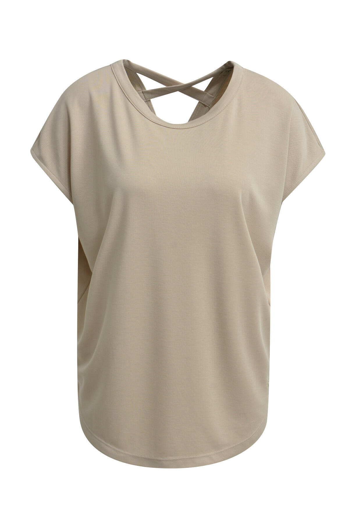 Smith&Soul - T-Shirt Modal Crossed Backneck camel - Gr. - S von Smith&Soul