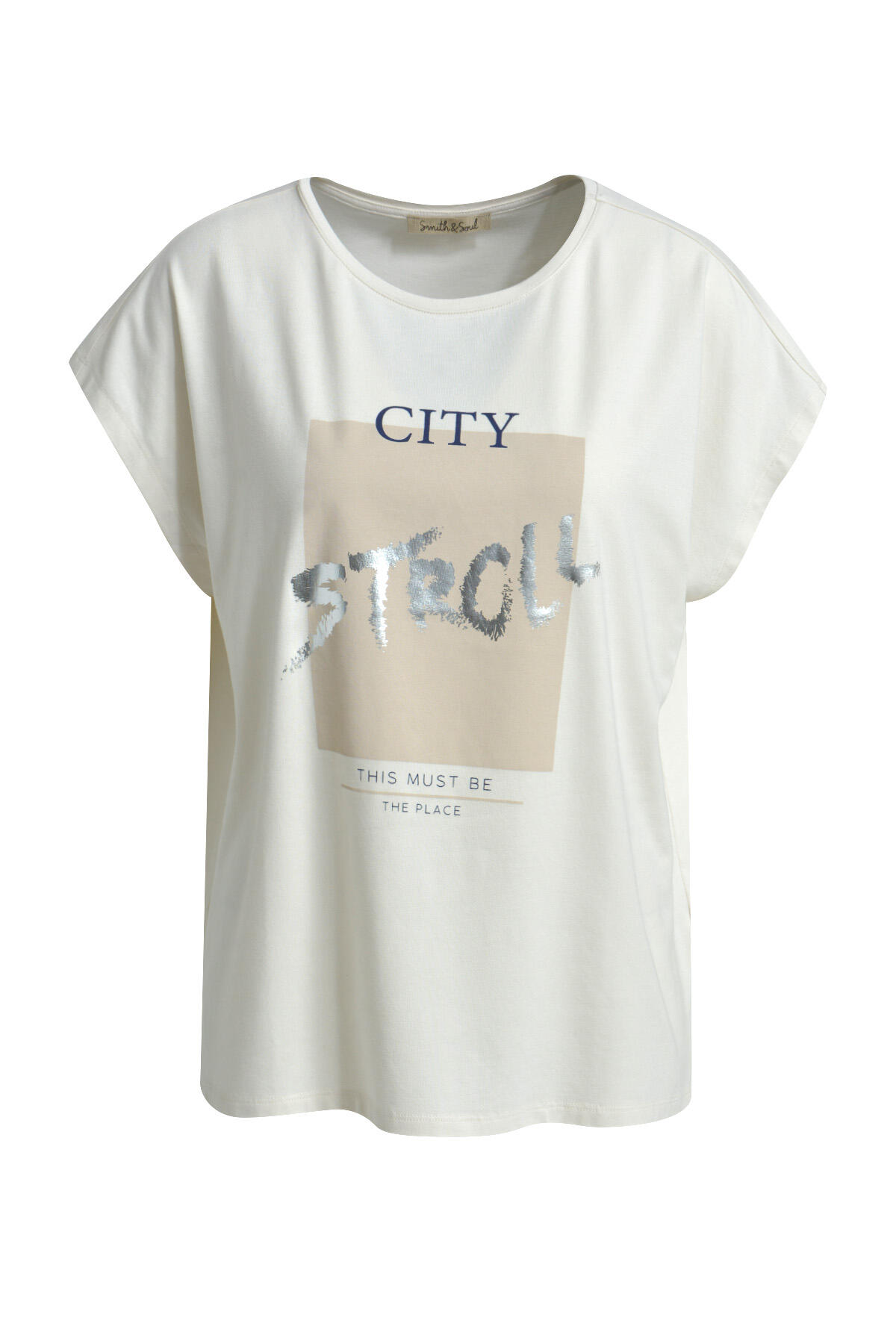Smith&Soul - T-shirt Foil Print cream white - Gr. - XL von Smith&Soul