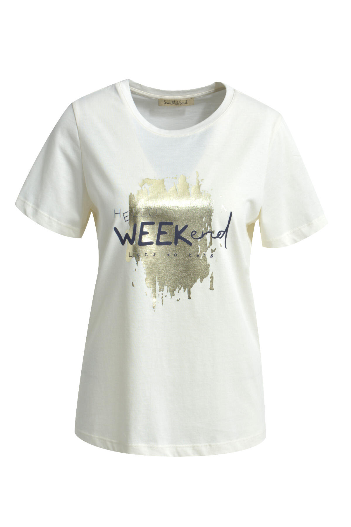 Smith&Soul - T-shirt Weekend Print cream white - Gr. - XL von Smith&Soul