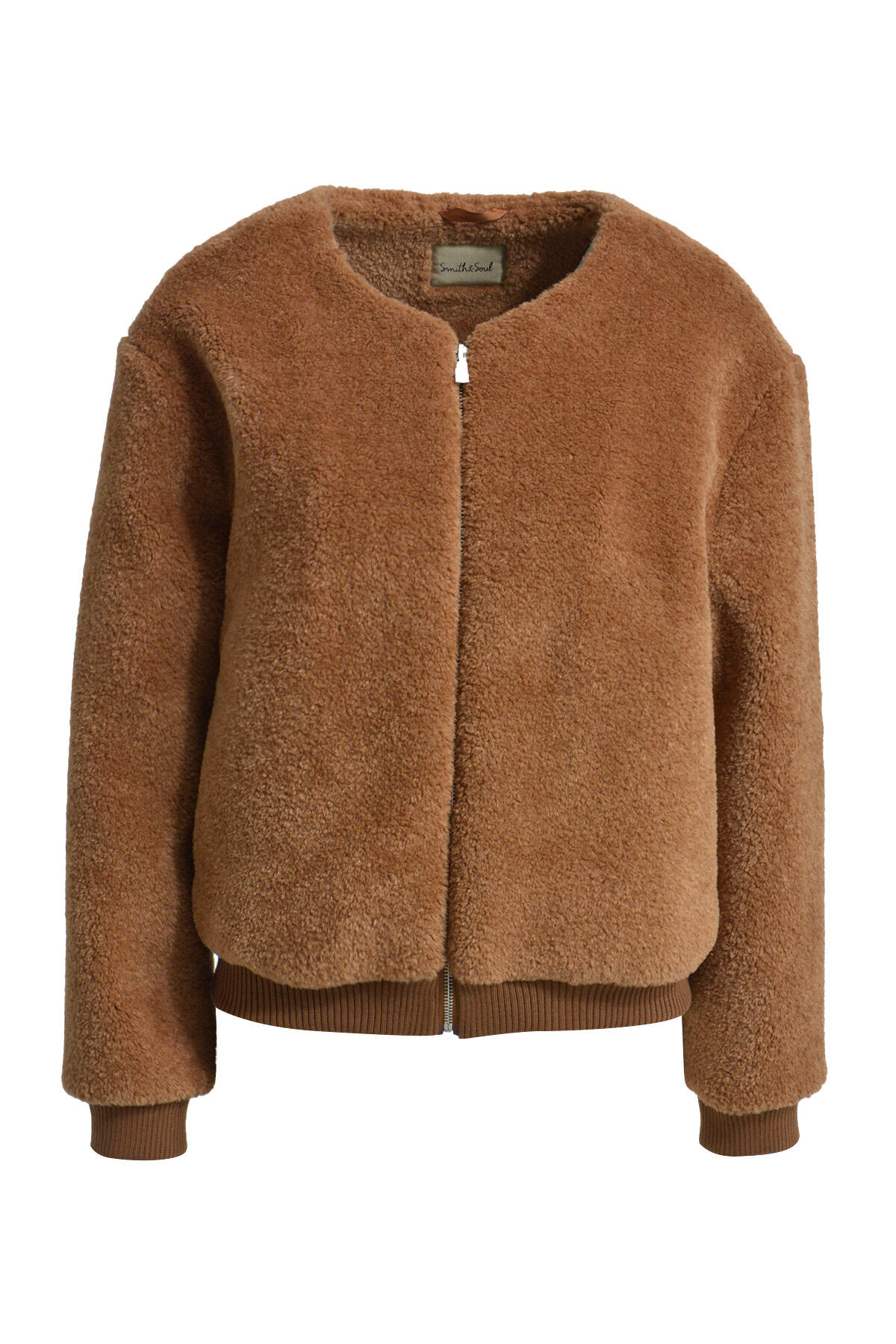 Smith&Soul - Teddy Bomber Jacket caramel - Gr. - S von Smith&Soul