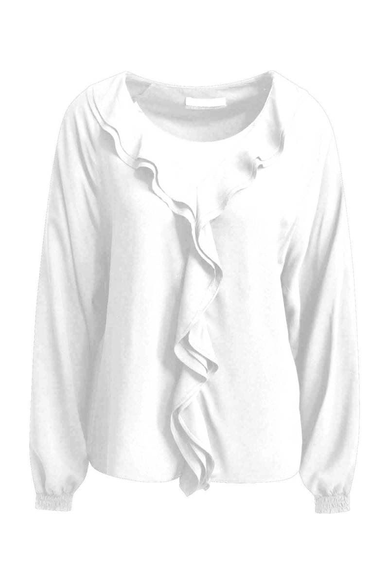 Smith&Soul - Transparent Blouse with Volant offwhite - Gr. - M von Smith&Soul